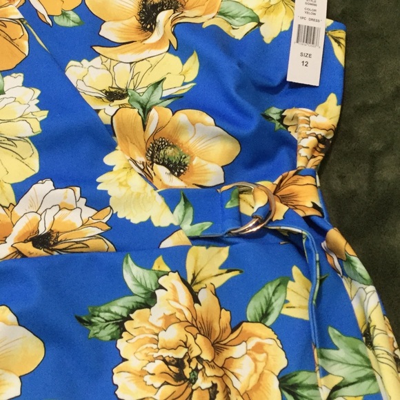 Glamour - Blue Sleeveless Floral Dress - Picture 6 of 7